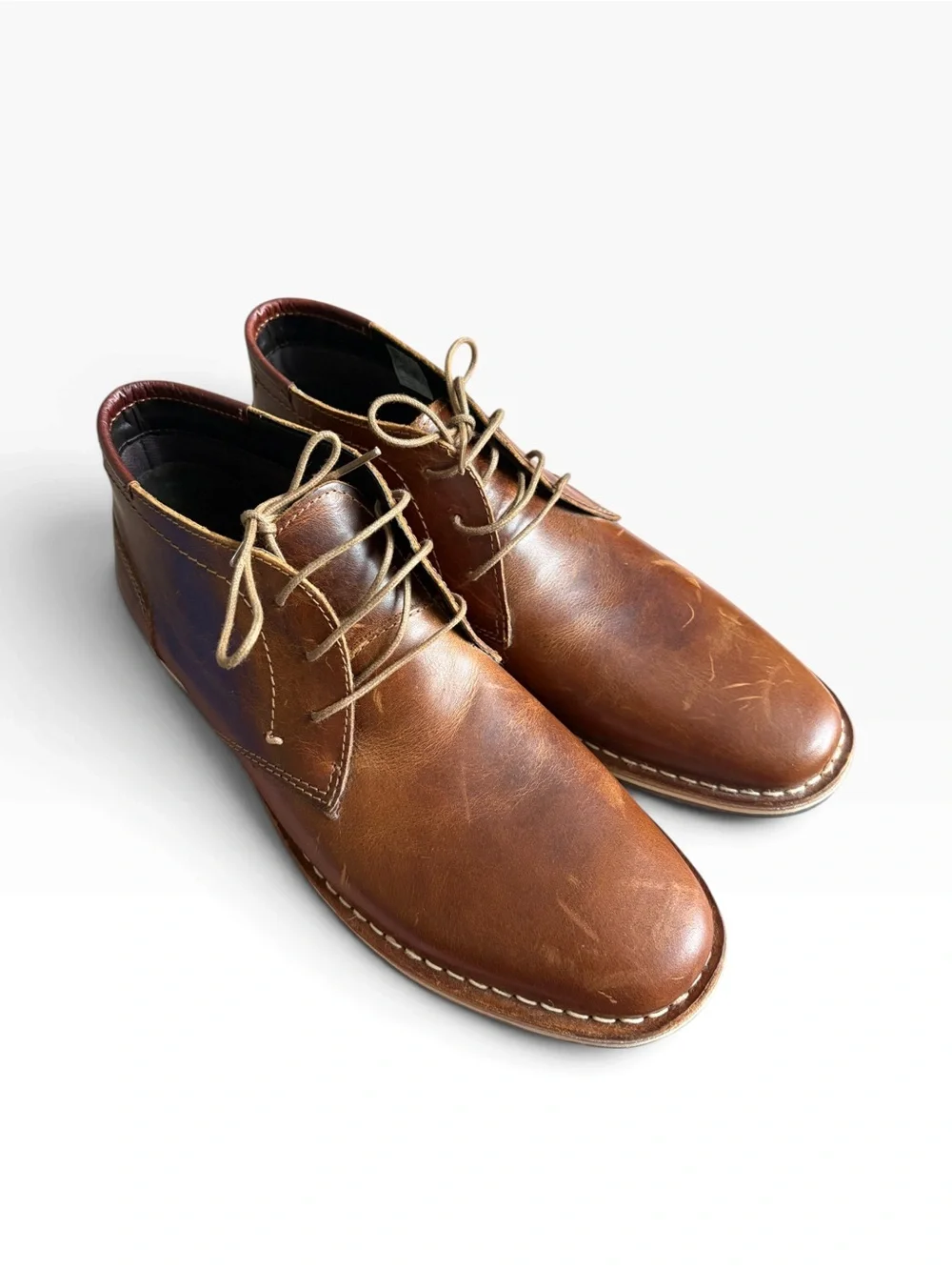 Steve Madden men’s Harken Cognat leather chukka boots . Size 9.